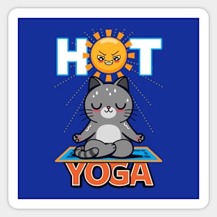 Hot Yoga Funny Summer Cat Sticker